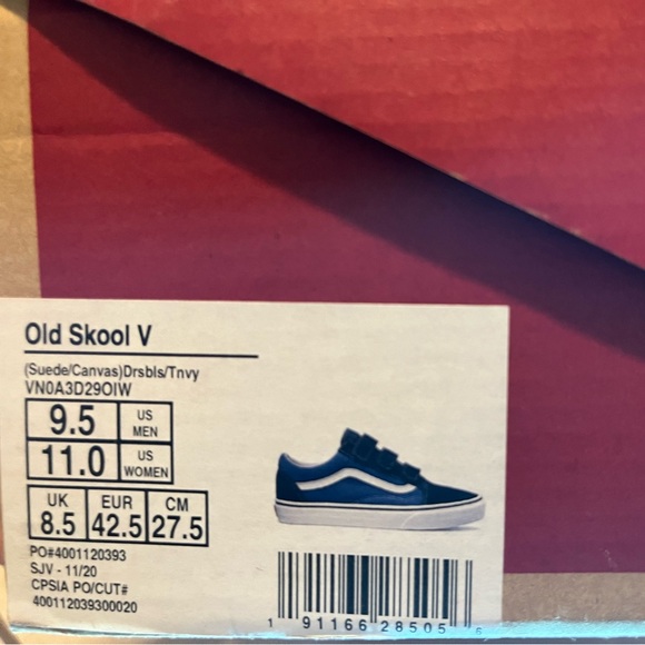 Vans Kids Dark Blue Velcro Sneakers - Picture 6 of 6